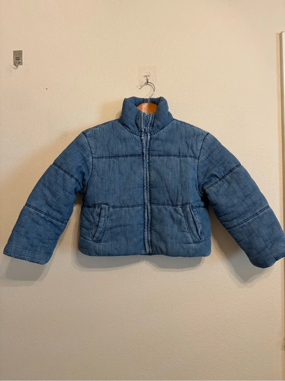 Gap Kids Cozy-Lined Denim Puffer Jacket